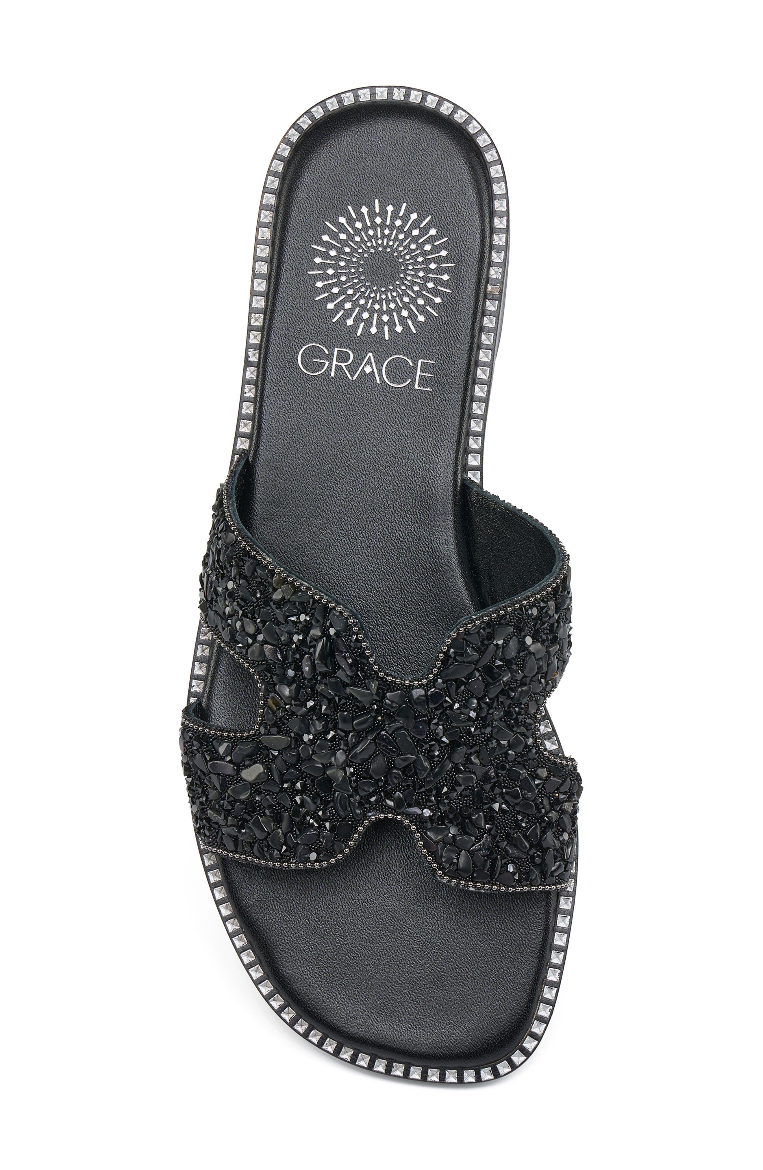 Grace Footwear Malpelo Crystal Slide Sandal, Alternate, color, Black