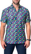 Maceoo Galileo Skull Regular Fit Short Sleeve Button-Up Shirt