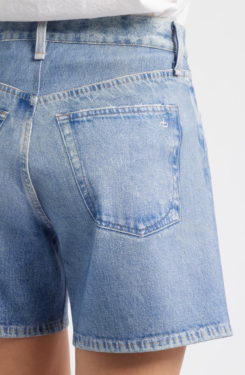 rag & bone Miramar Kaia High Waist Relaxed Fit Faux Denim Ponte Shorts, Alternate, color, Rosen