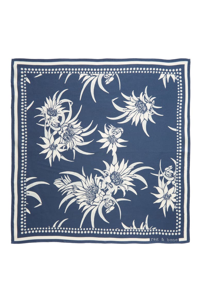 Pineapple Floral Silk Blend Bandana, Alternate, color, PNAPLFLIND