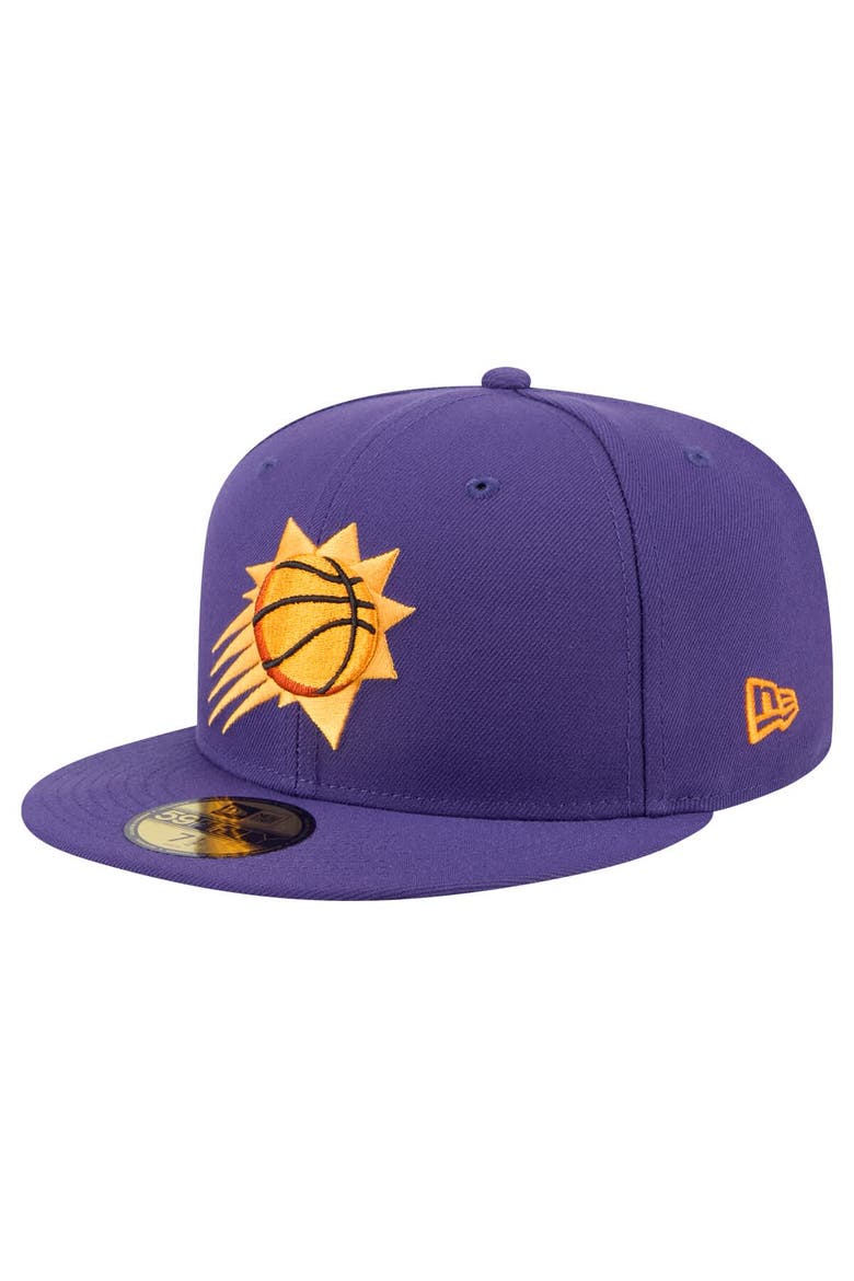 Men's New Era Purple Phoenix Suns Throwback Pennant 59FIFTY Fitted Hat, Alternate, color, Purple