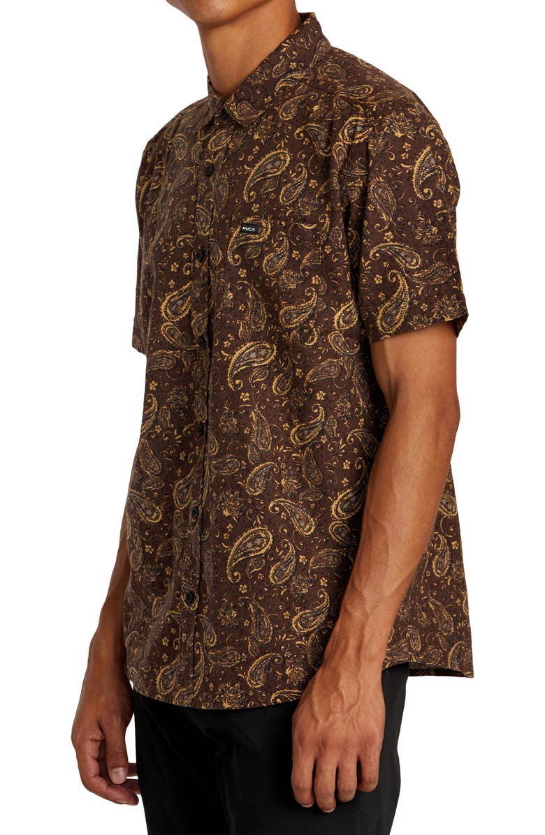 RVCA Rvgazi Floral Short Sleeve Button-Up Shirt, Alternate, color, 