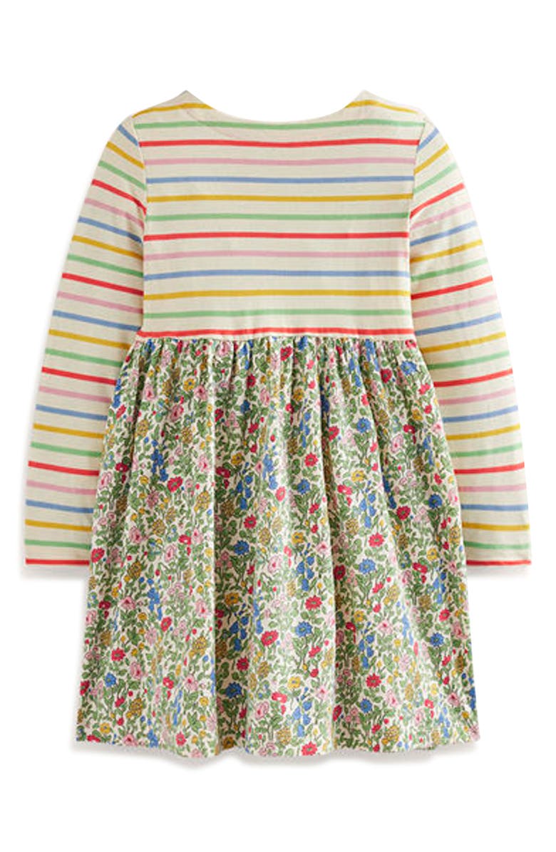 Mini Boden Kids' Hotchpotch Mix Print Long Sleeve Cotton Dress, Alternate, color, 