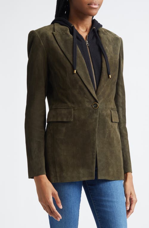 Veronica Beard Duane Suede Dickey Jacket In Green