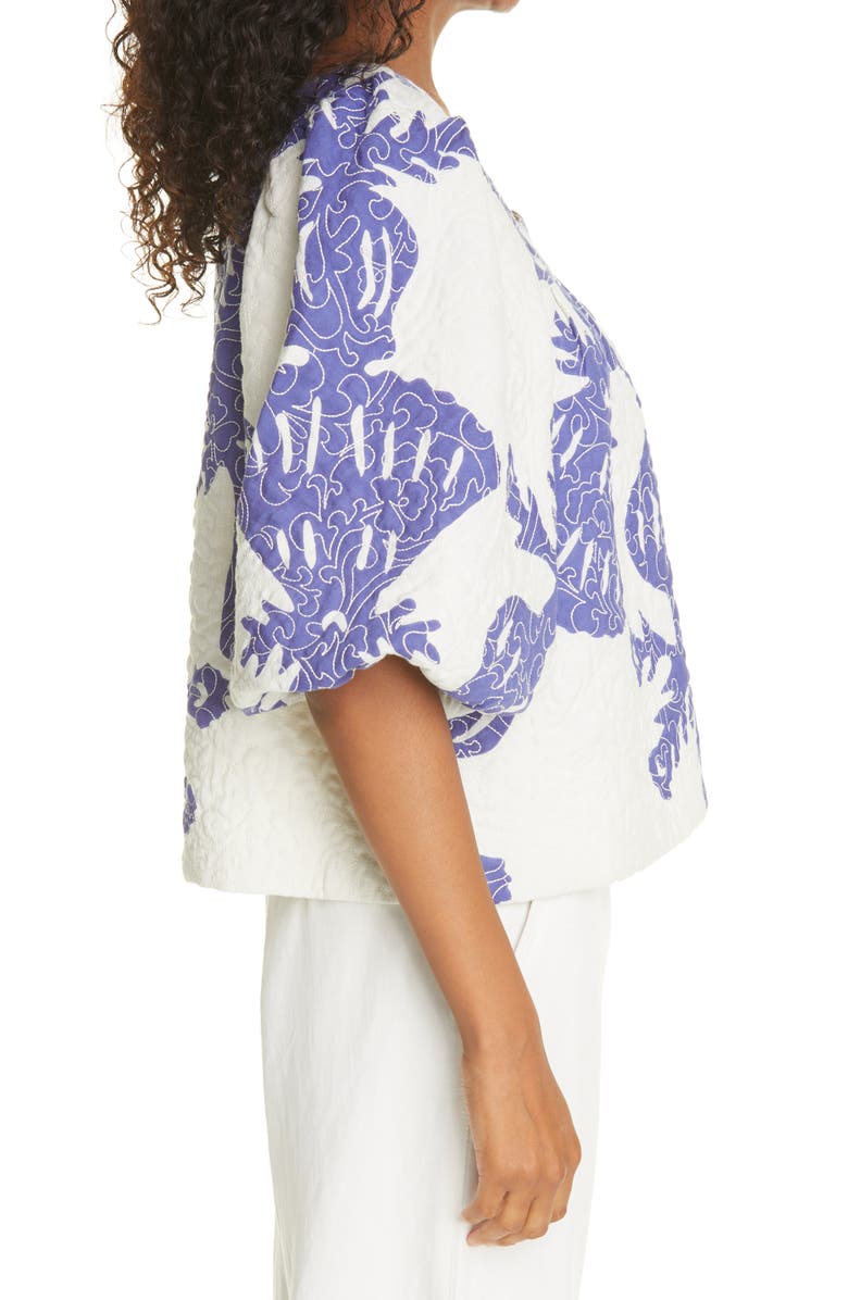 Sea Henrietta Print Puff Sleeve Top, Alternate, color, 