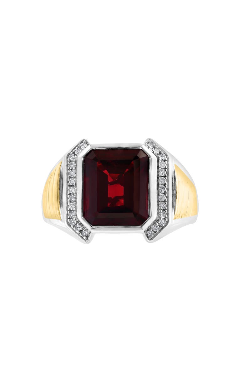 EFFY Men's Diamond & Garnet Two-Tone Signet Ring, Alternate, color,