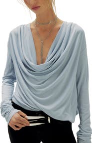 Free People Jane Cowl Neck Long Sleeve Top