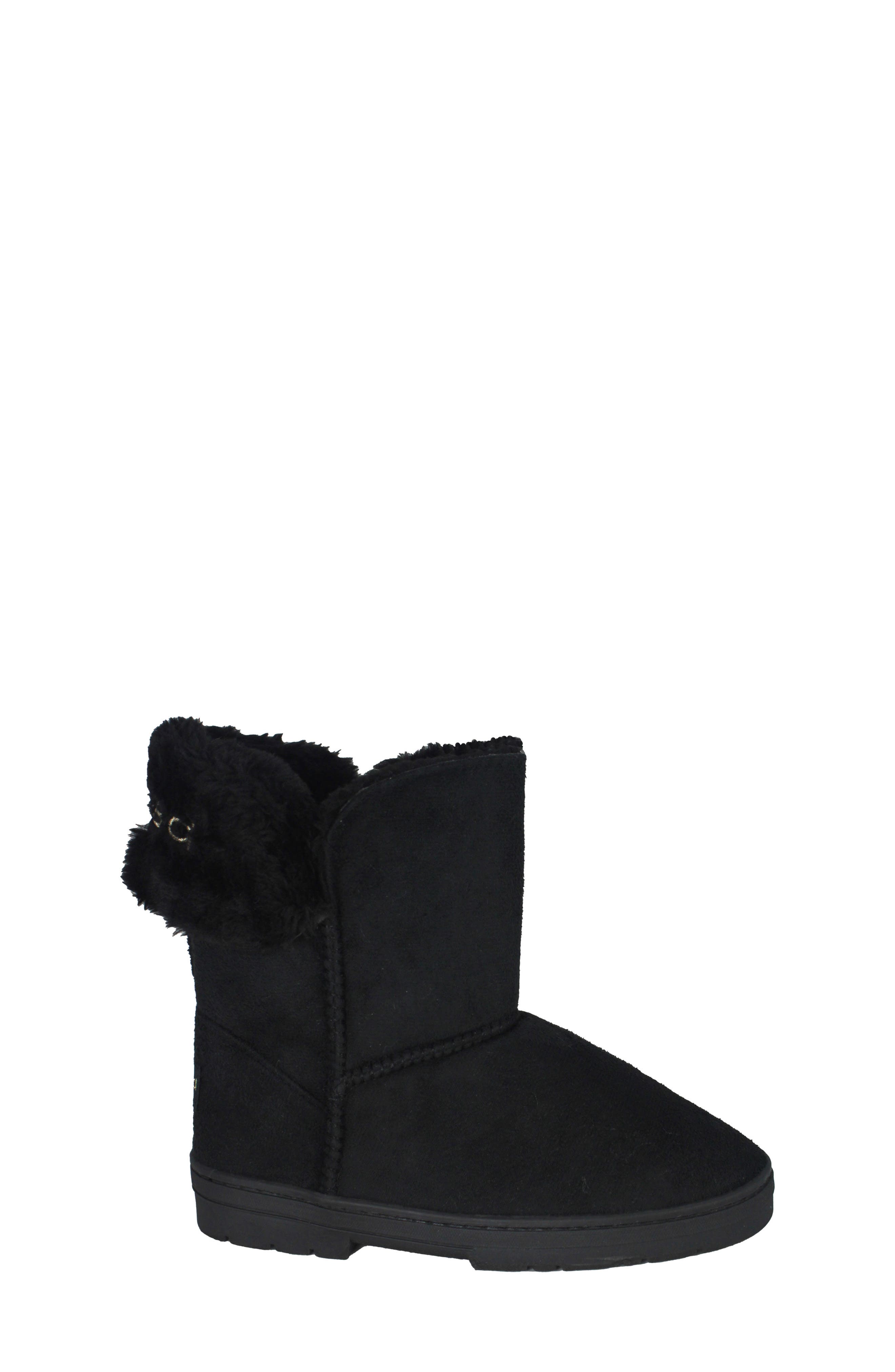 bebe Kids' Microsuede Faux Fur Lined Boot, Main, color, 