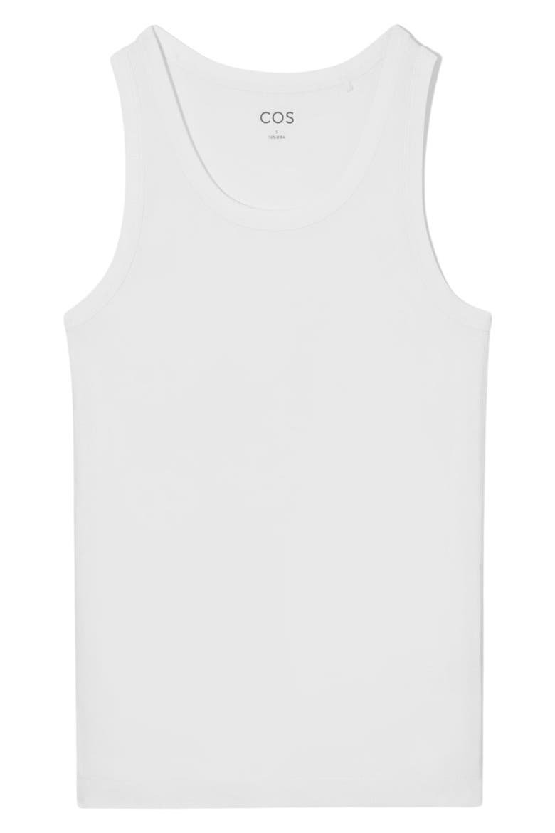 Cotton Rib Tank, Alternate, color, WHITE