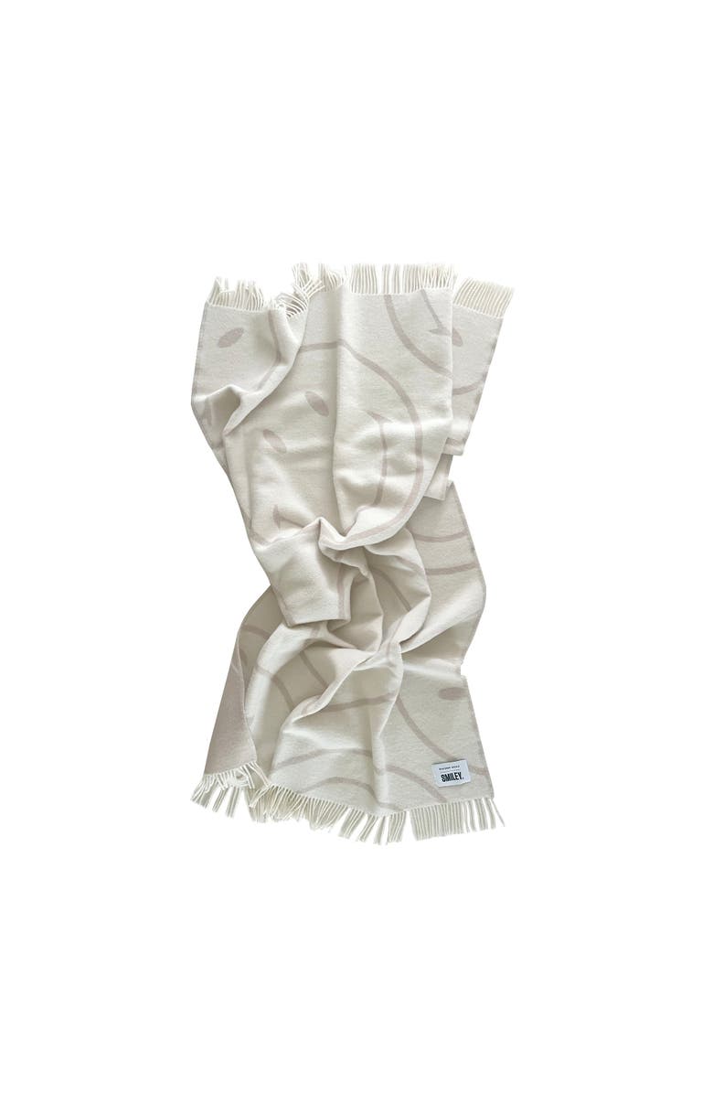 Maison Deux Smiley Blanket, Alternate, color, Open White