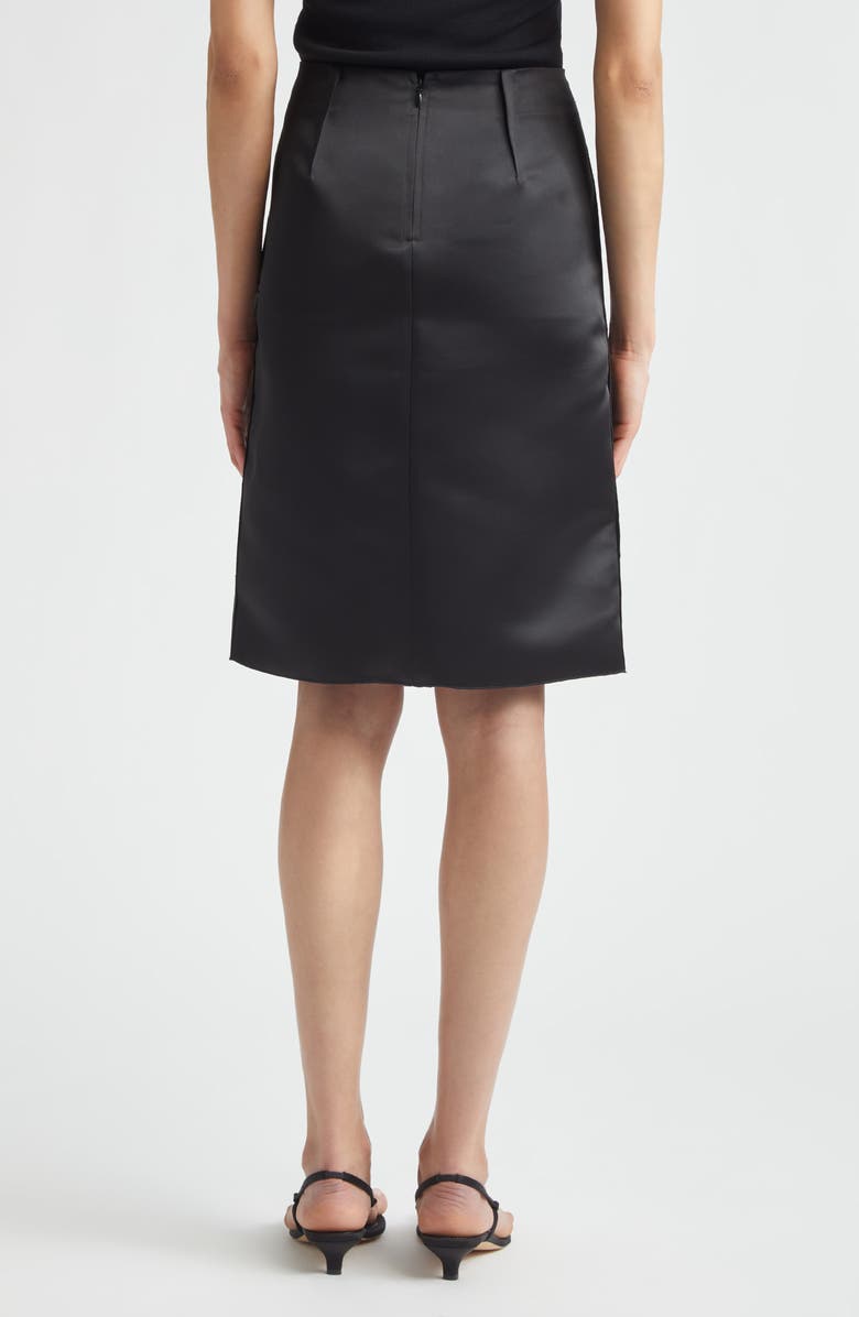TOTEME Duchesse Satin Pencil Skirt, Alternate, color, Black