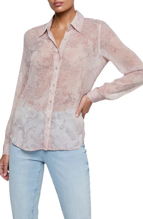 Laurent Print Button-Up Shirt