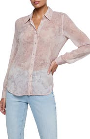 L'AGENCE Laurent Print Button-Up Shirt