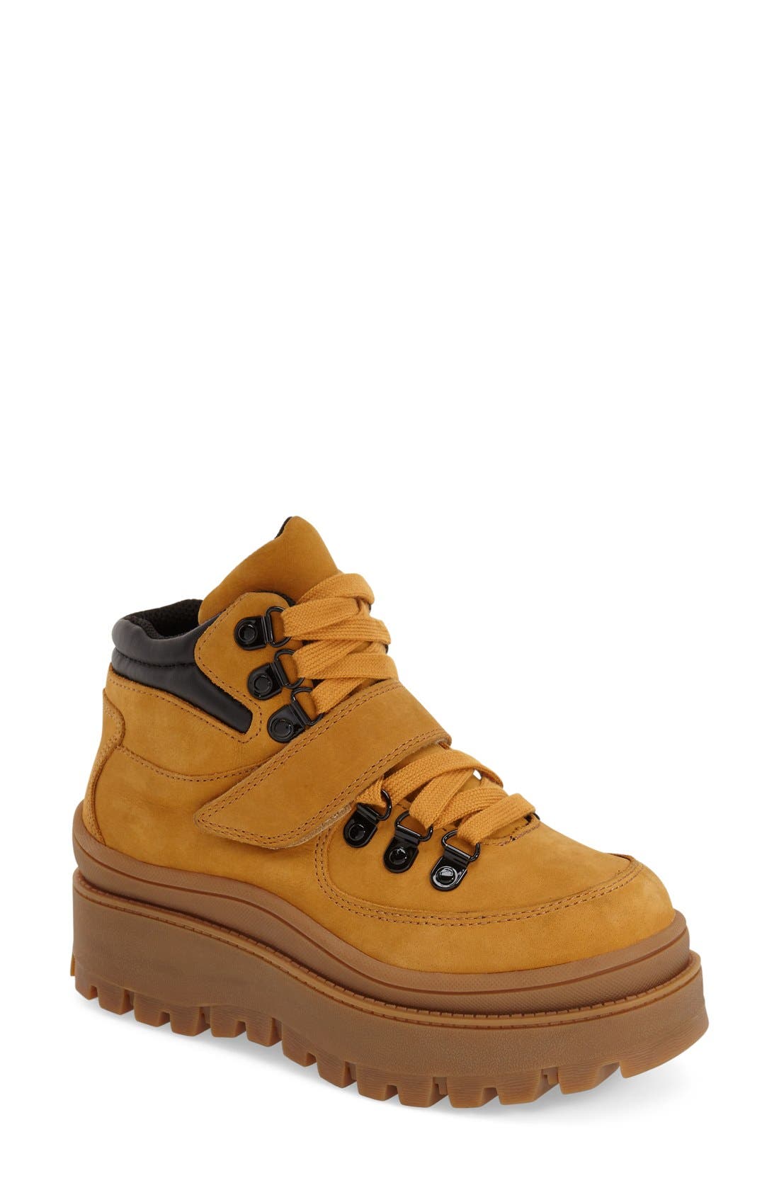 Top-Peak Hiker Boot, Main, color, WHEAT NUBUCK LEATHER
