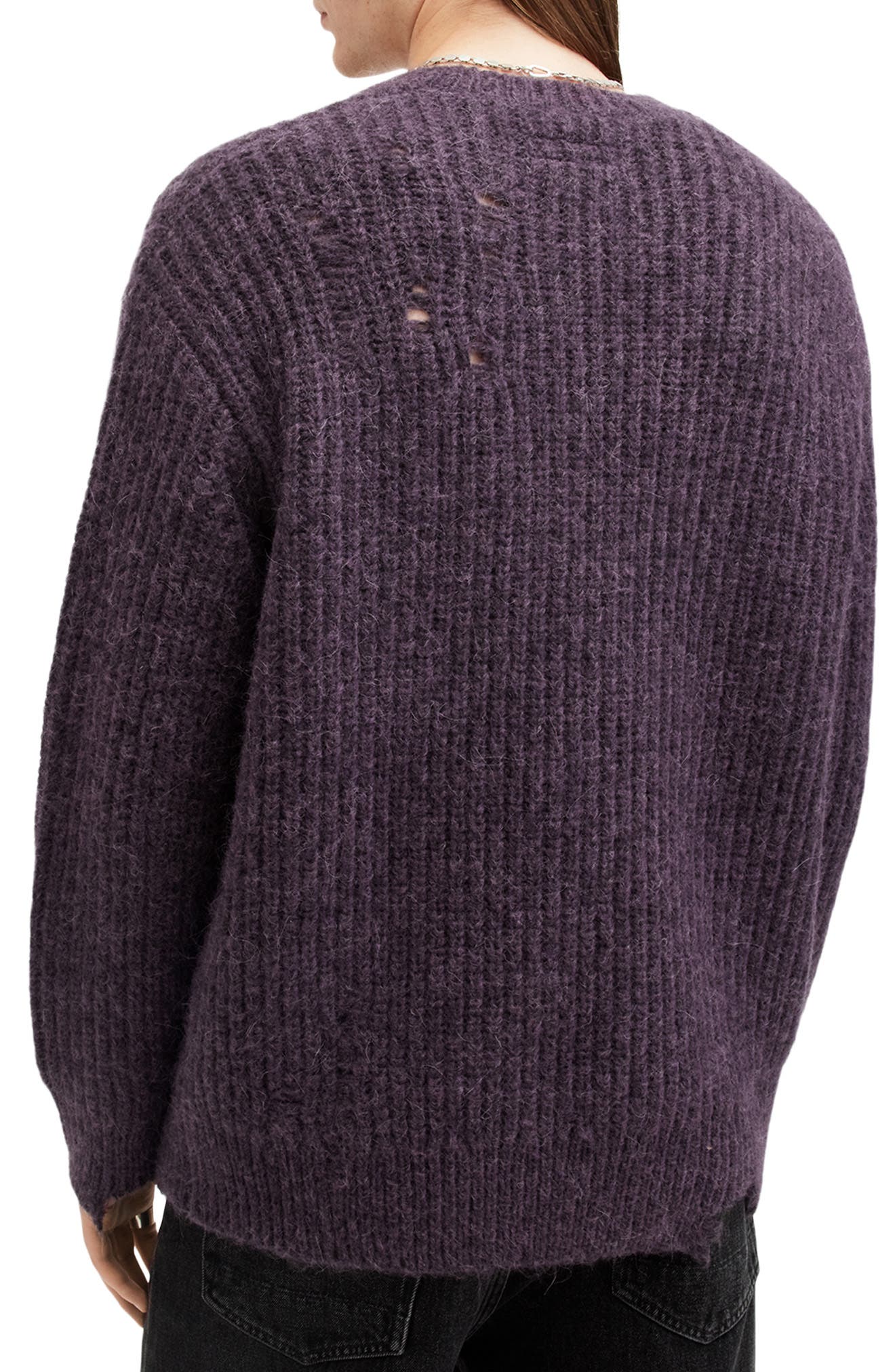 Slane Distressed Wool, Alpaca & Cotton Crewneck Sweater - image 2