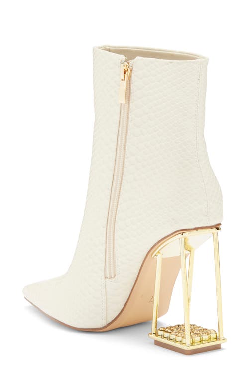 Ashley Kahen Glam Snakeskin Embossed Boot In Ivory
