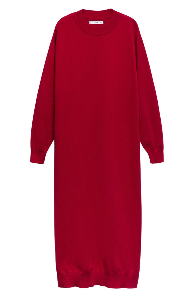 MANGO Long Sleeve Sweater Dress, Alternate, color, Red