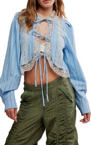 Free People Bali Jude Embroidered Lace Top