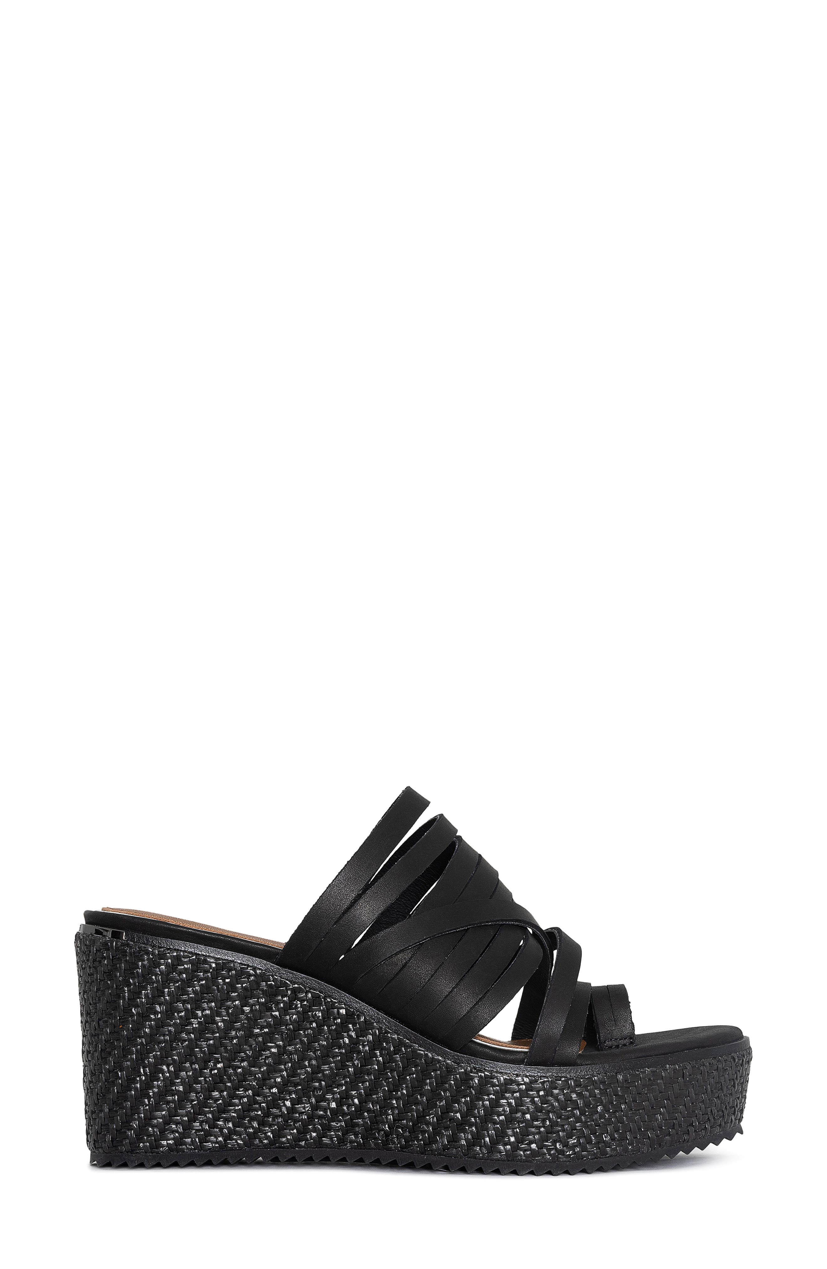 Donald Pliner Platform Wedge Sandal, Alternate, color, Black