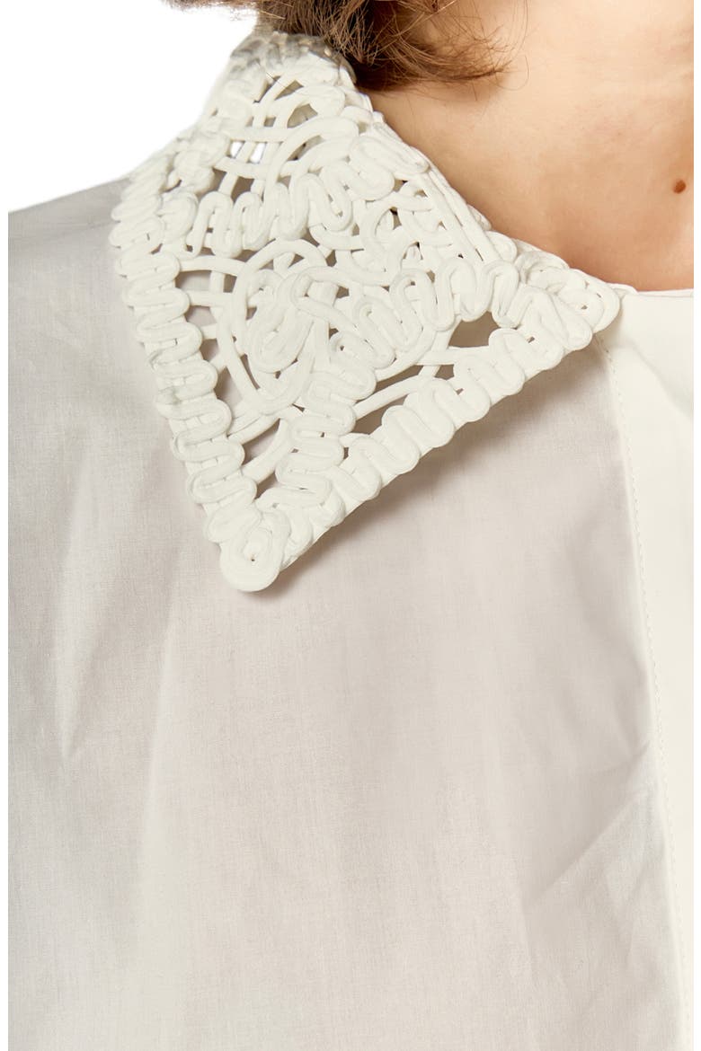 Crochet Collar Shirt, Alternate, color, WHITE