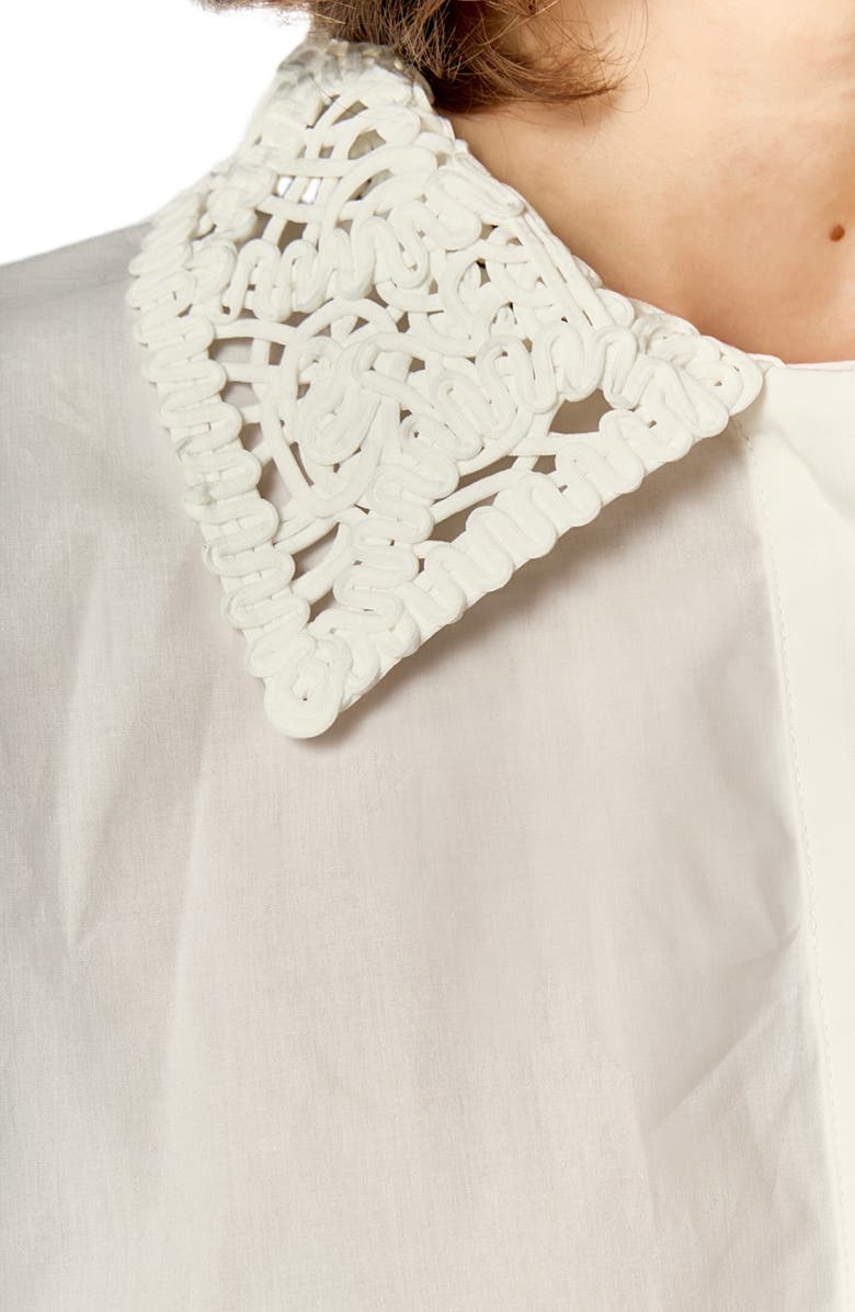 English Factory Crochet Collar Shirt, Alternate, color, White