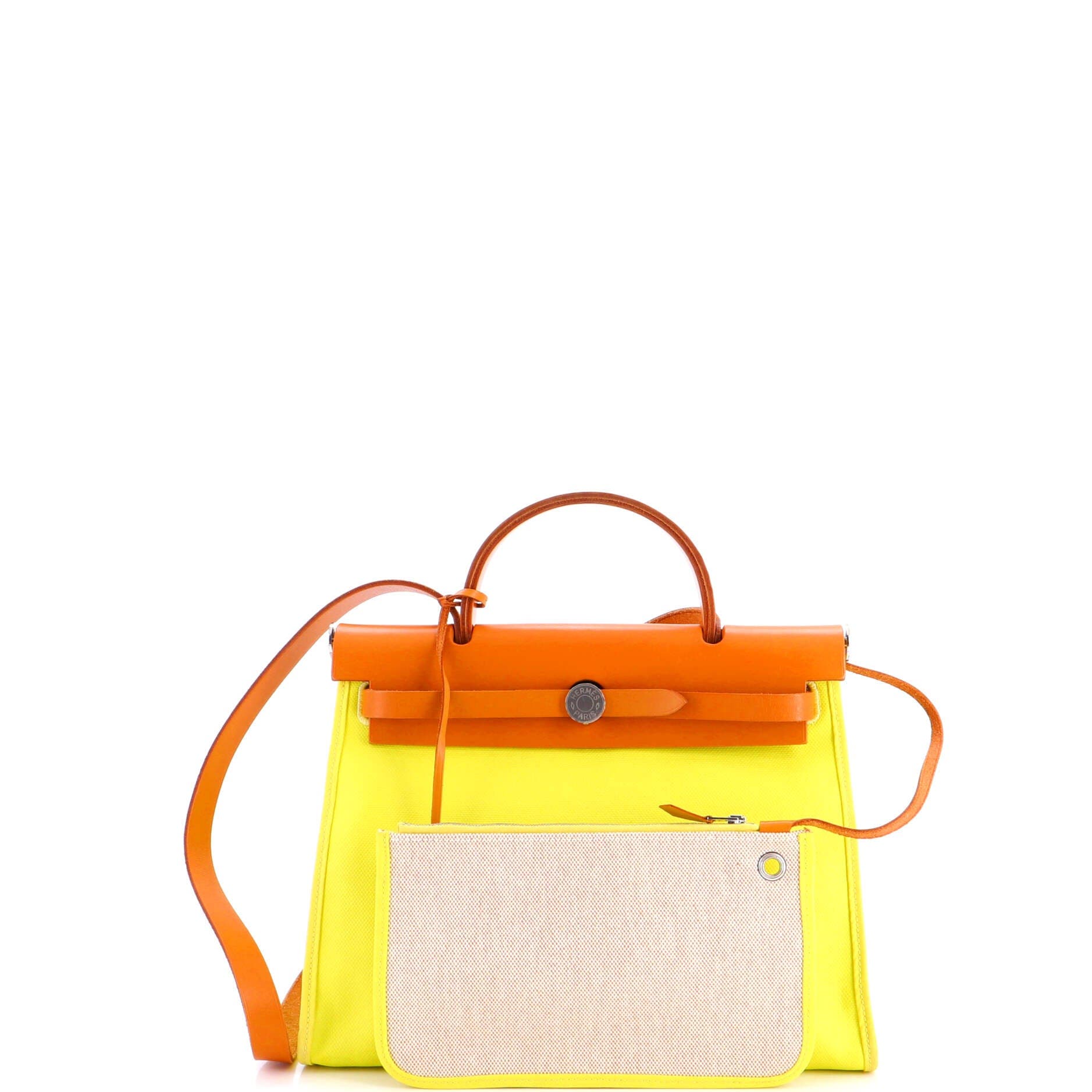 Herbag Zip Berline Vache Canvas and Leather 31, Alternate, color, Yellow