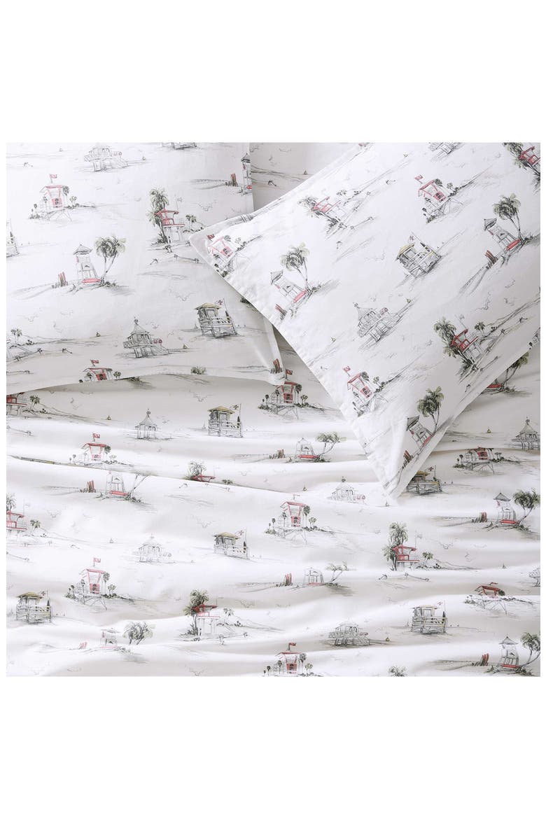 Beach Club Comforter Set, Alternate, color, GREY/ CORAL RED