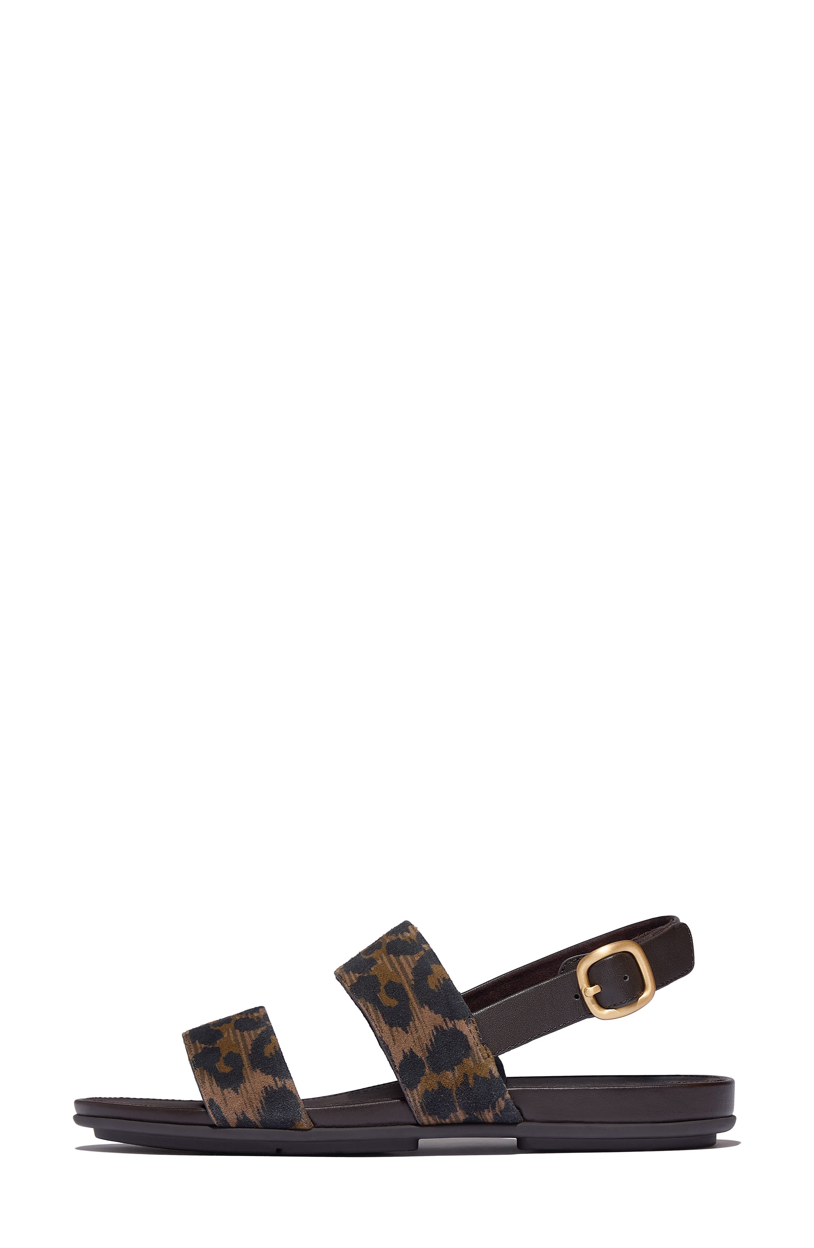 FitFlop Gracie Leopard Back Strap Sandal, Alternate, color, Chocolate Mix