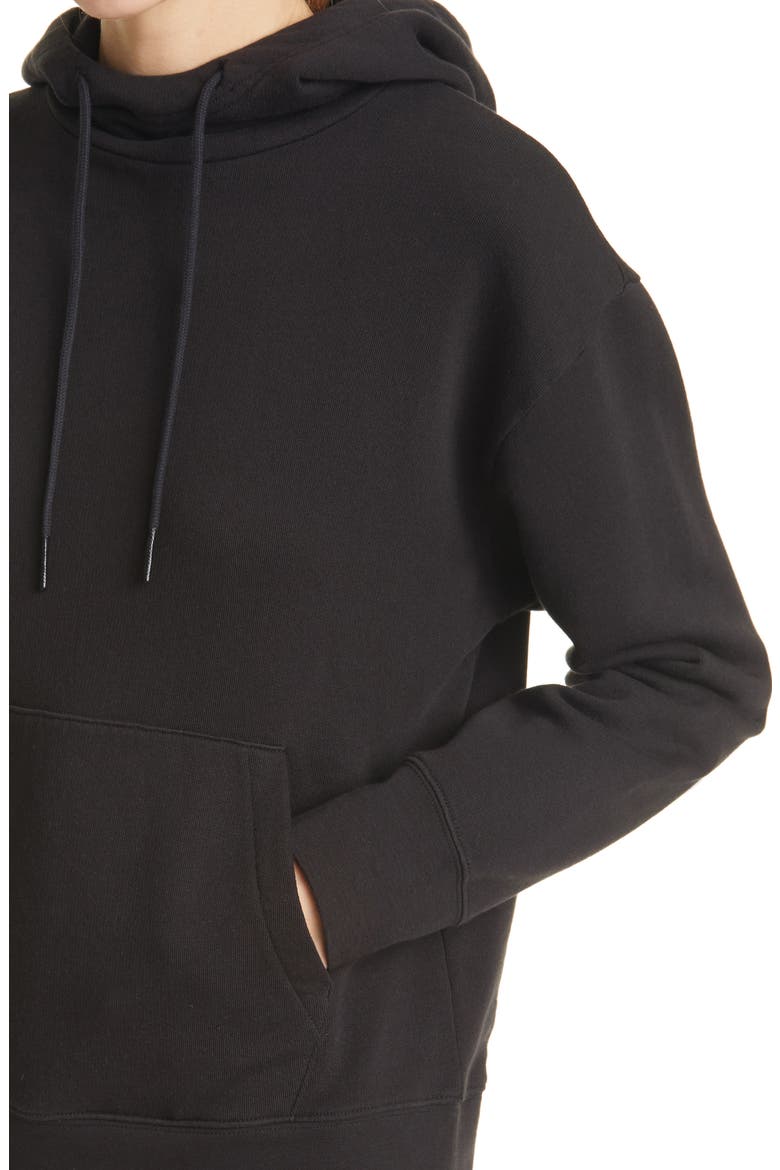 Essential Cotton Hoodie, Alternate, color, BLACK