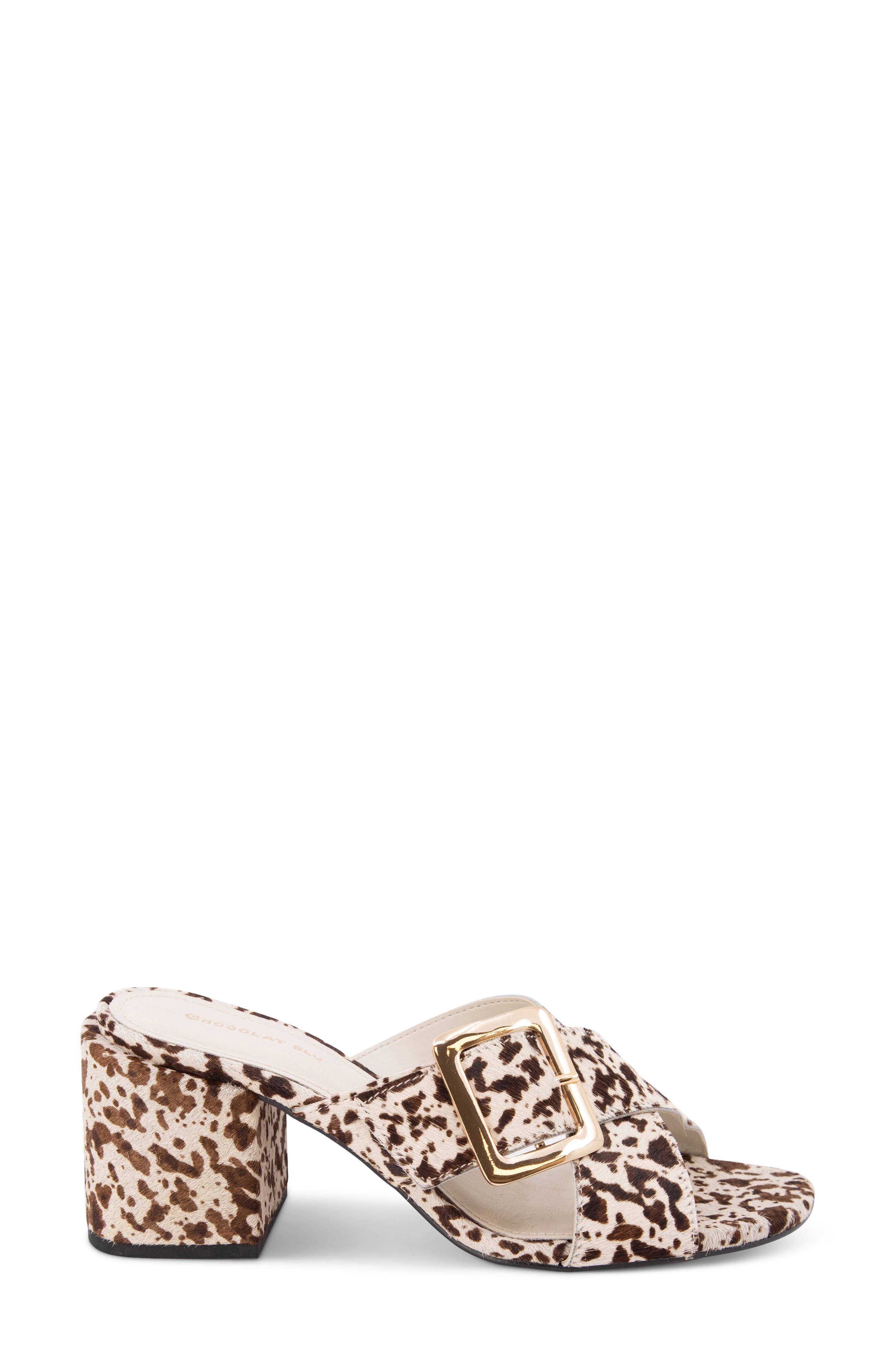 Chocolat Blu Eiko Block Heel Sandal, Alternate, color, White Cheetah Calf Hair