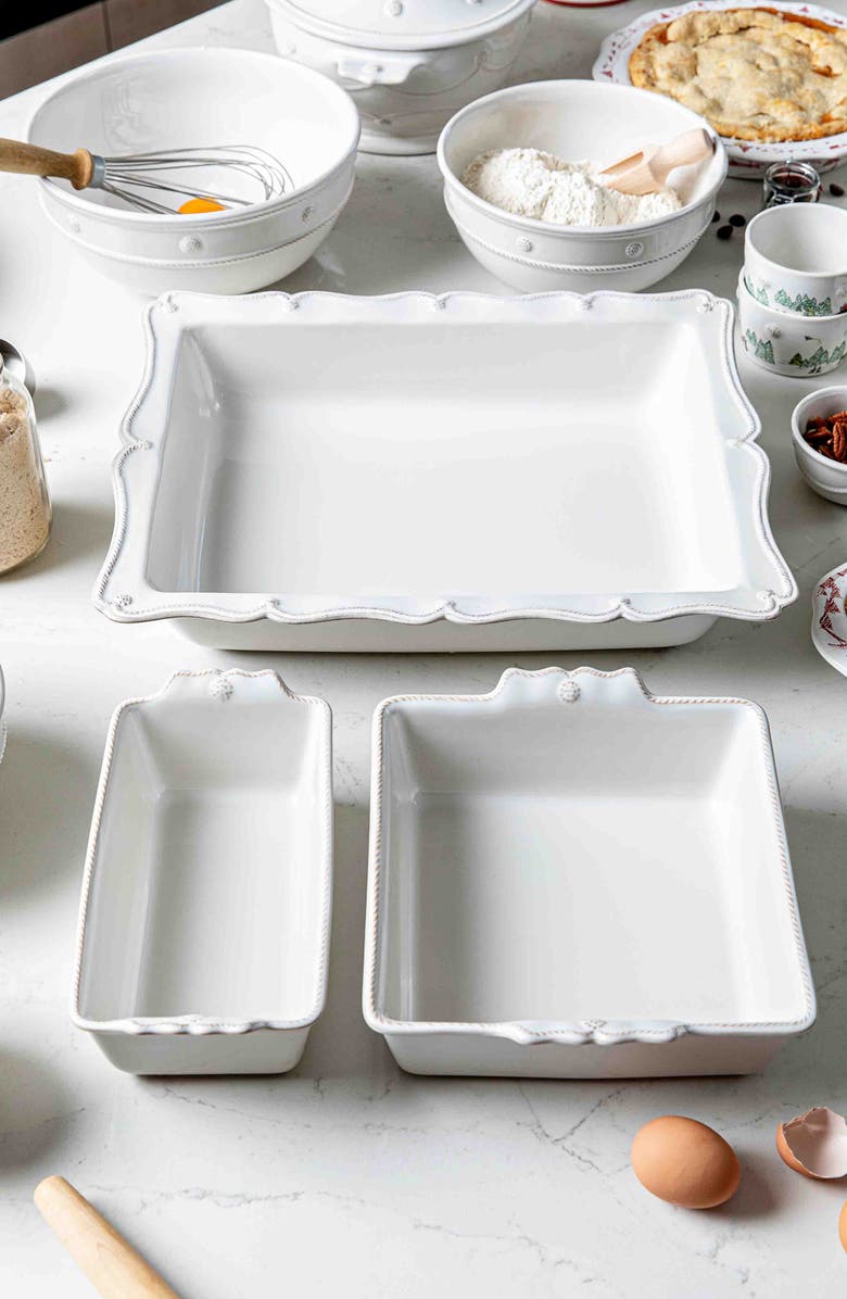 Juliska Berry & Thread Set of 3 Ceramic Baking Dishes, Alternate, color, Whitewash