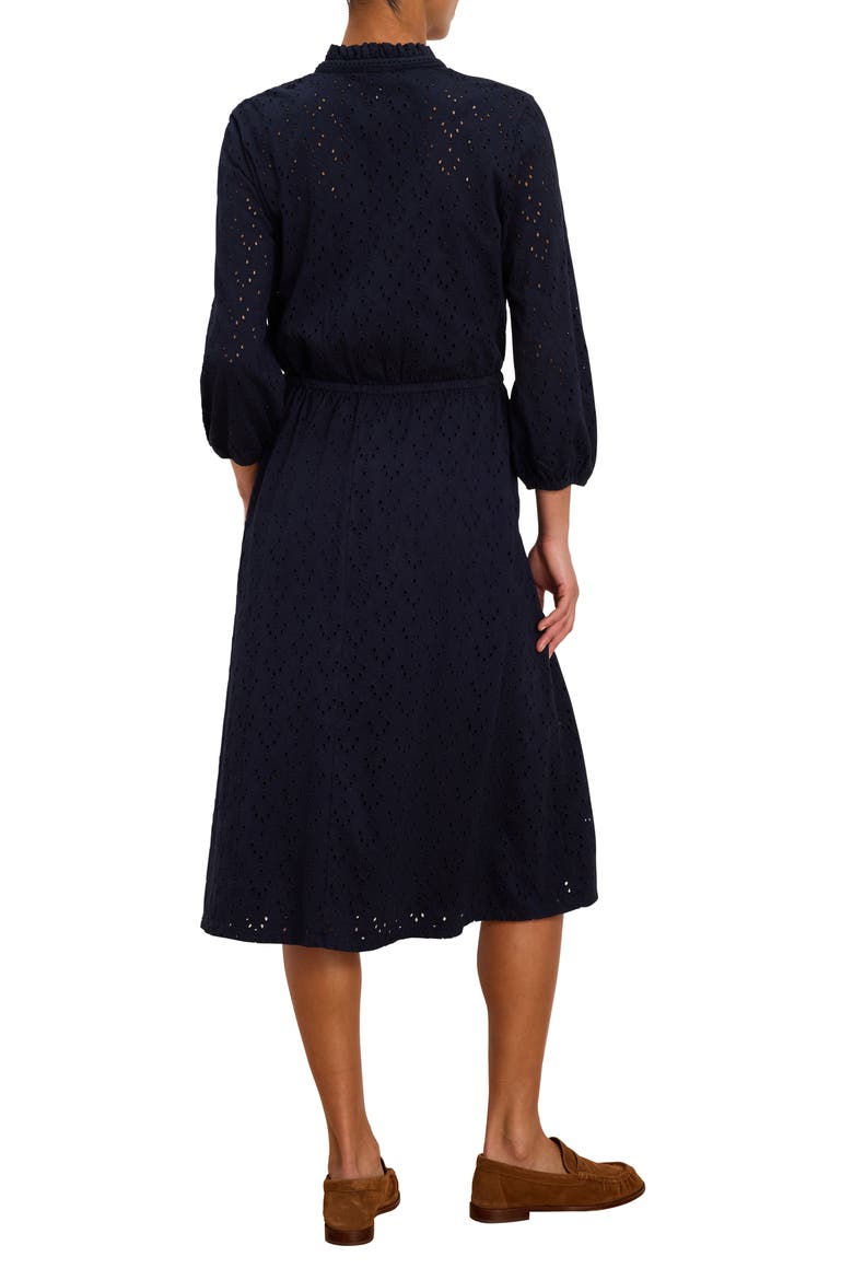 High Tea Knit Eyelet Midi Dress, Alternate, color, DARK INDIGO