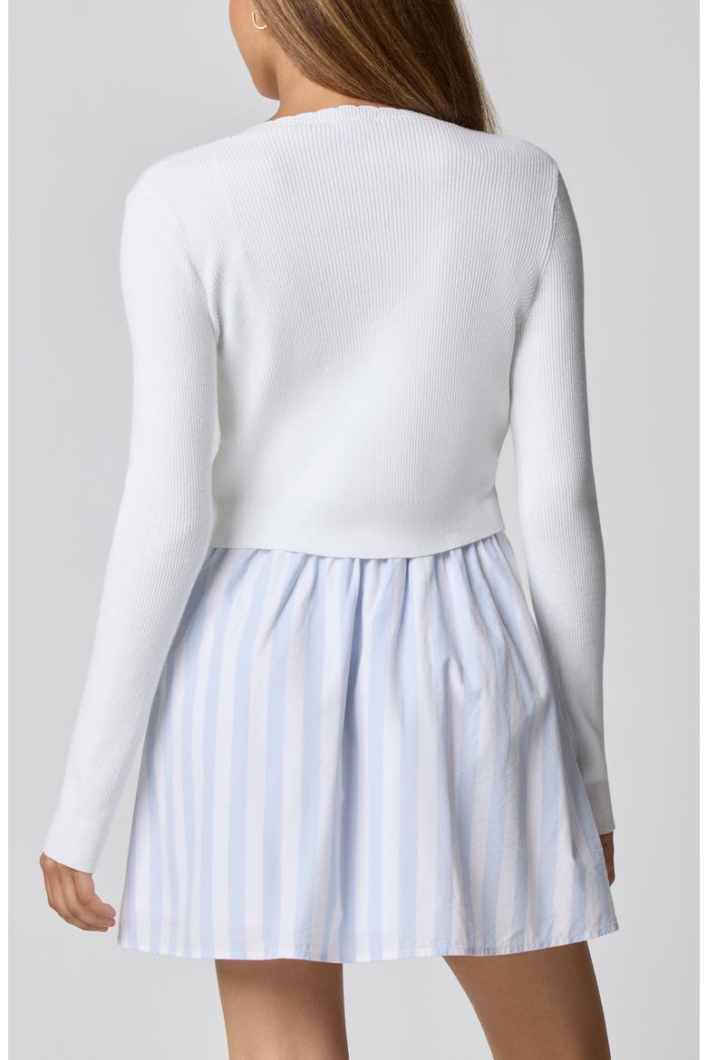 Baby Bow Rib Knit Button Front Crop Cardigan, Alternate, color, BRIGHT WHITE