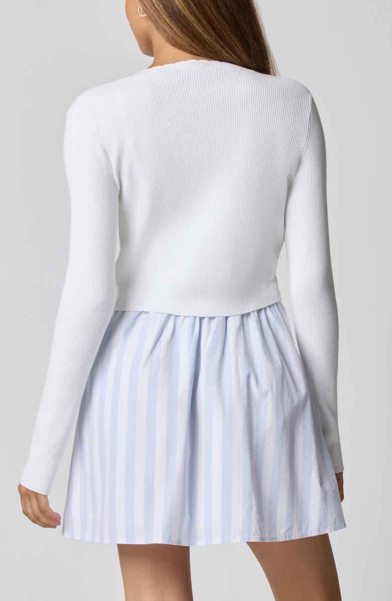 Florence by Mills Baby Bow Rib Knit Button Front Crop Cardigan, Alternate, color, Bright White