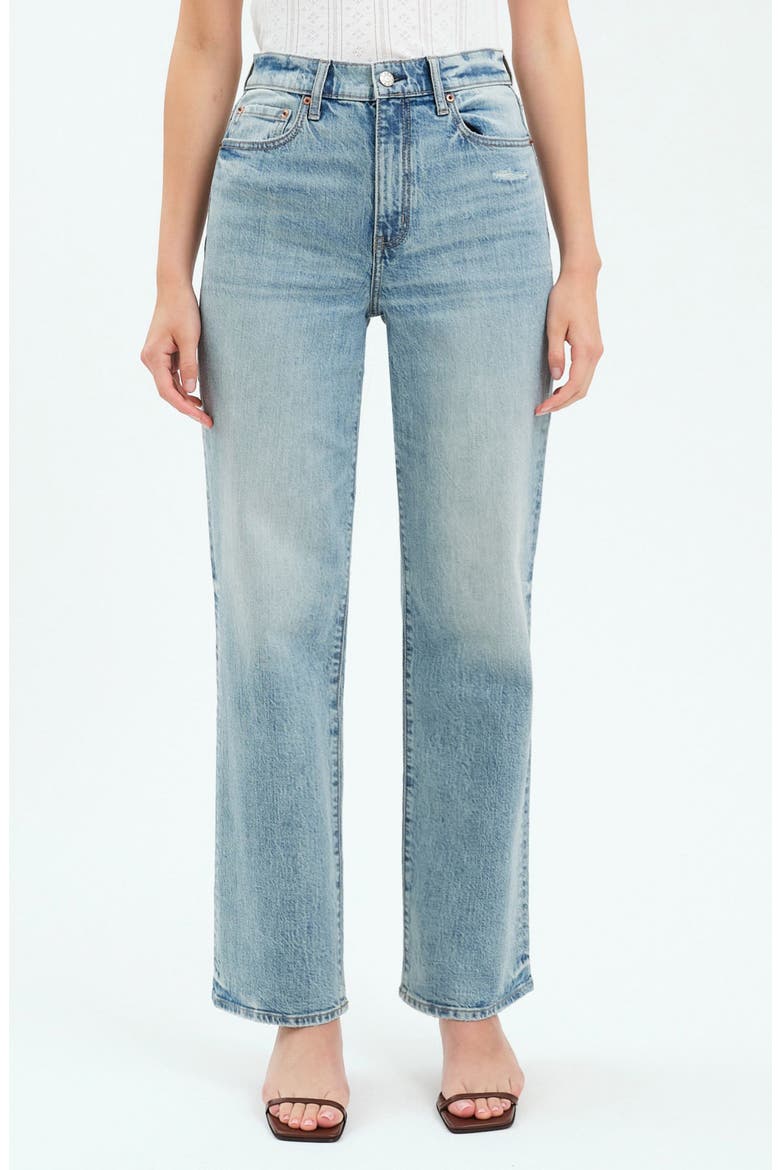 Sundaze High Waist Straight Leg Jeans, Main, color, BLISS