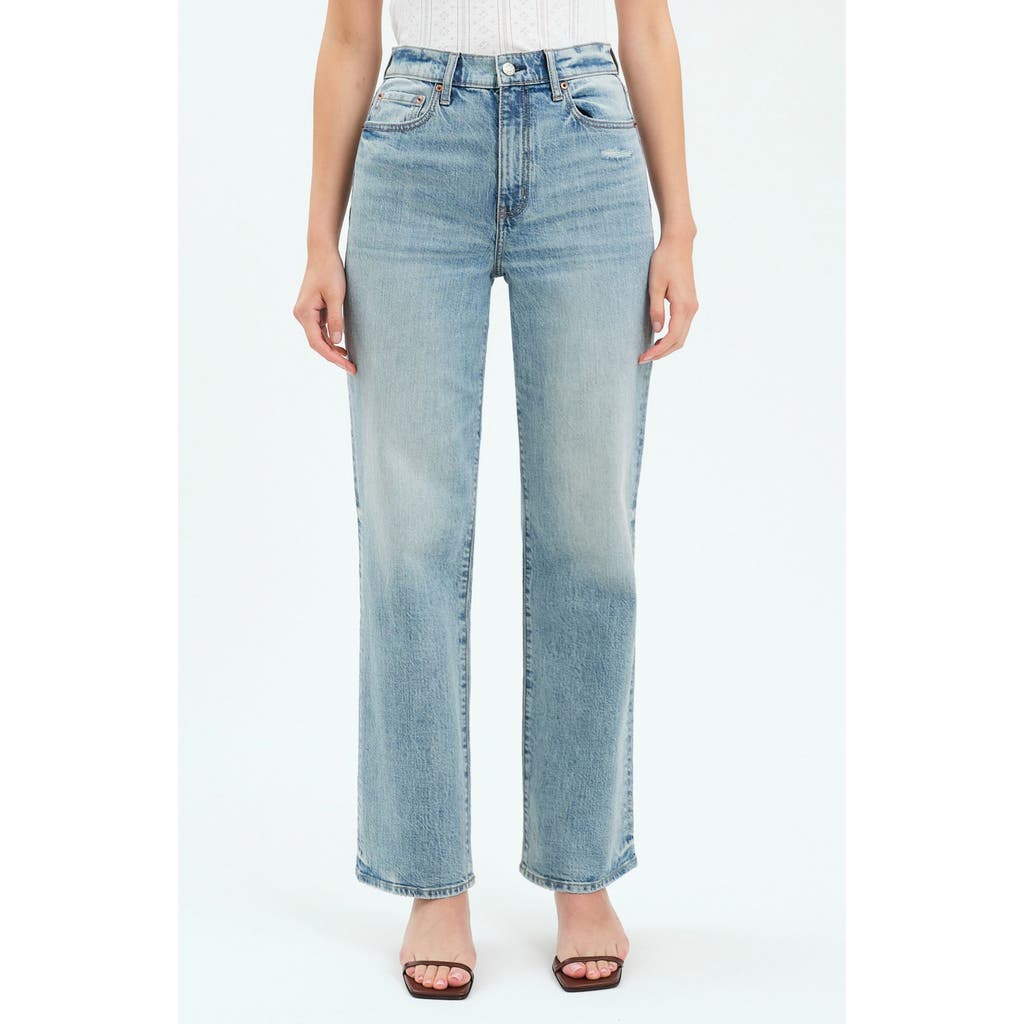 Daze Sun High Waist Straight Leg Jeans In Pink