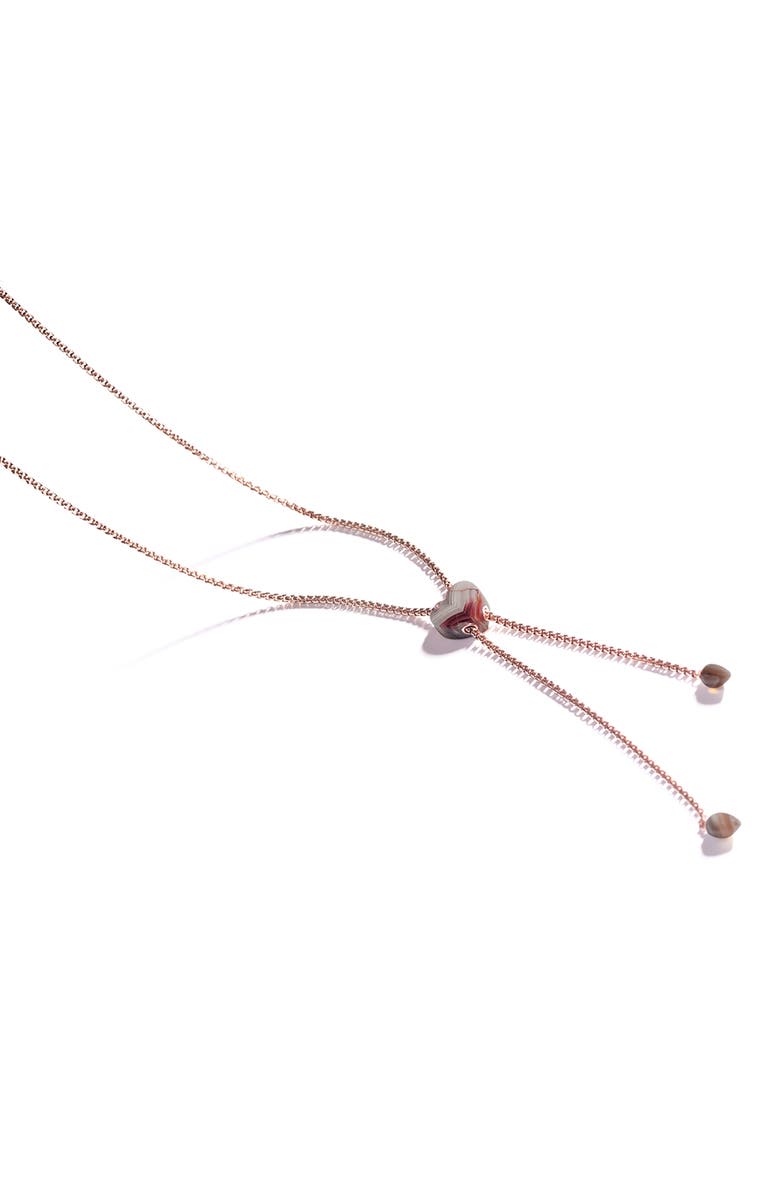 LuvMyJewelry Luv Me Lace Agate Slide Y-Necklace, Alternate, color, 14Kt Rose Gold Vermeil