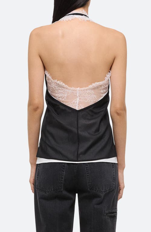 HELMUT LANG HELMUT LANG LACE DANCER STRETCH SILK HALTER TOP