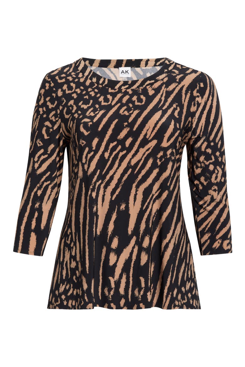 Print Sharkbite Tunic Top, Alternate, color, ANNE BLACK/ VICUNA