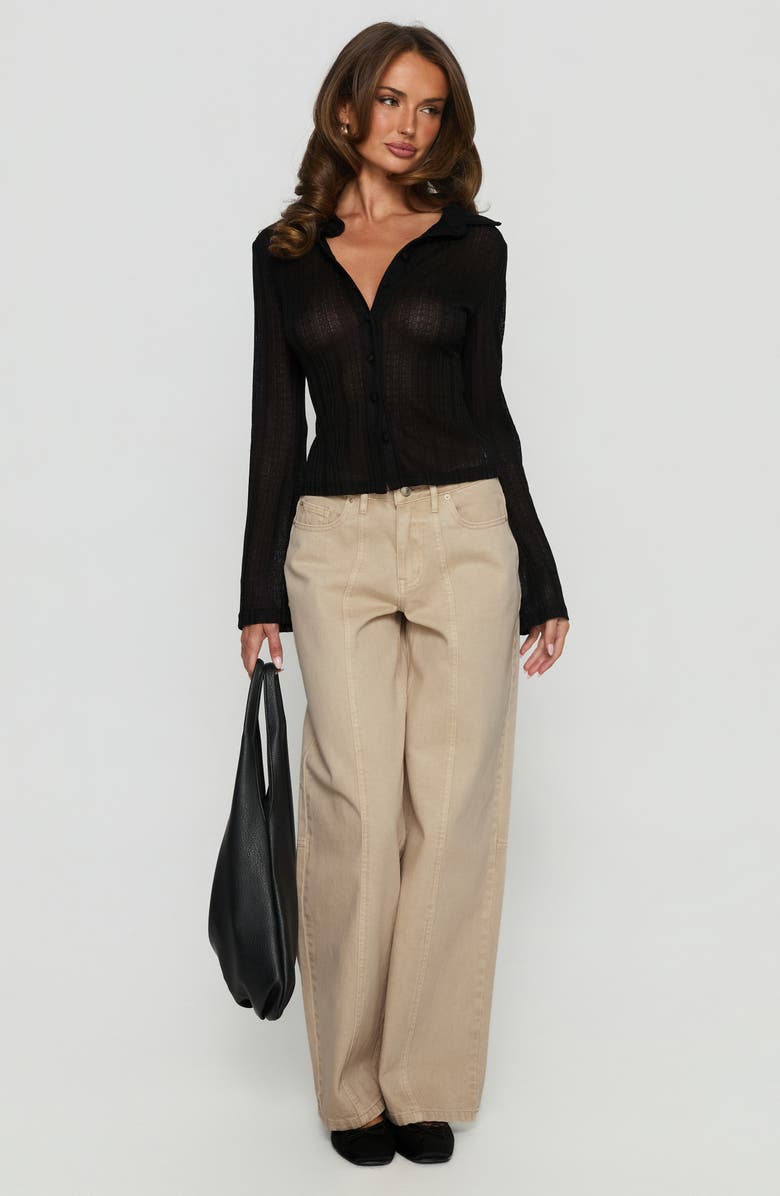 Princess Polly When You Sleep Crop Cardigan, Alternate, color, Black