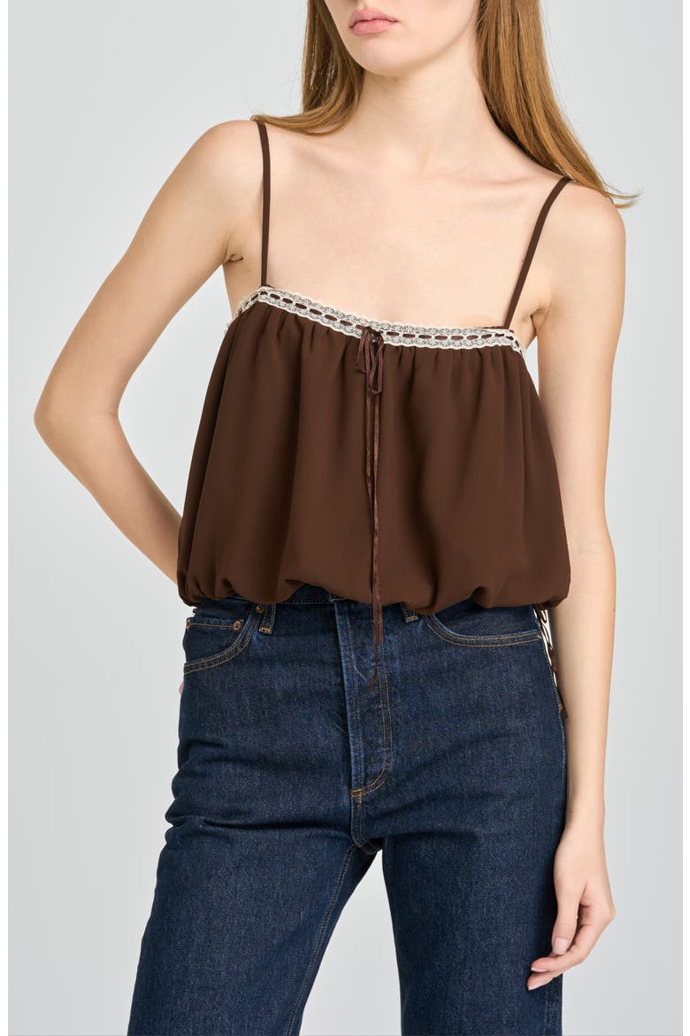 Jasmine Bubble Hem Camisole, Main, color, CHOCOLATE