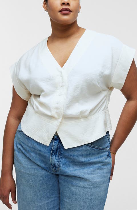 Pleated Short Sleeve Top