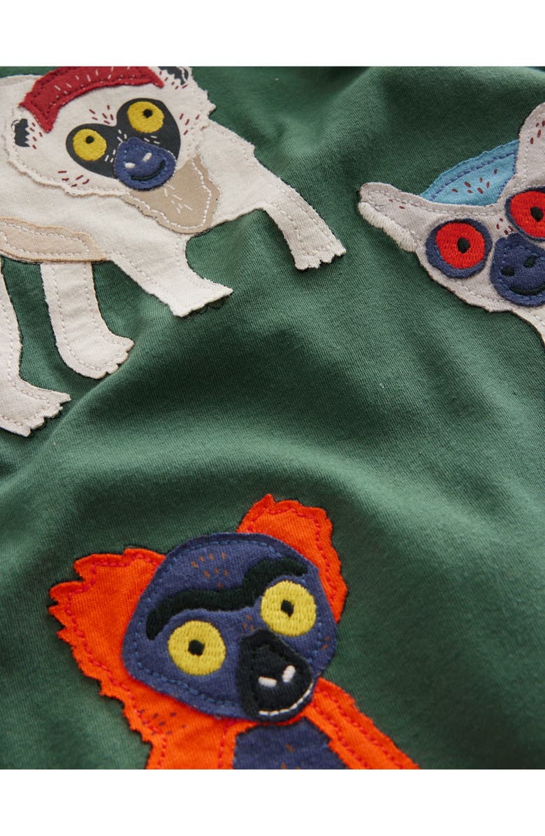 Mini Boden Kids' Funny Appliqué Long Sleeve Cotton T-Shirt, Alternate, color, 