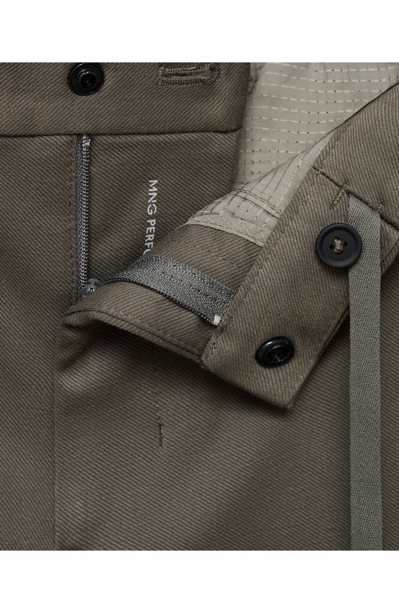 MANGO Slim Fit Drawstring Pants, Alternate, color, Medium Brown