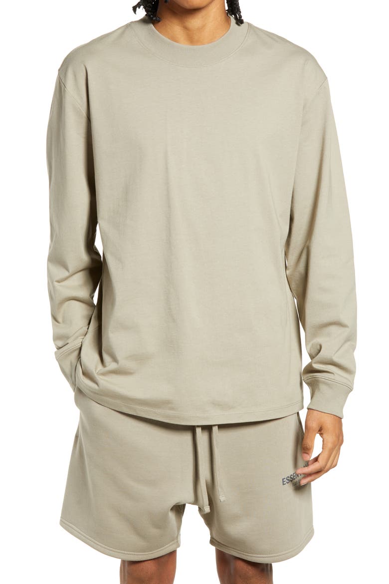 Fear of God Essentials Unisex Logo Long Sleeve T-Shirt, Main, color, MOSS