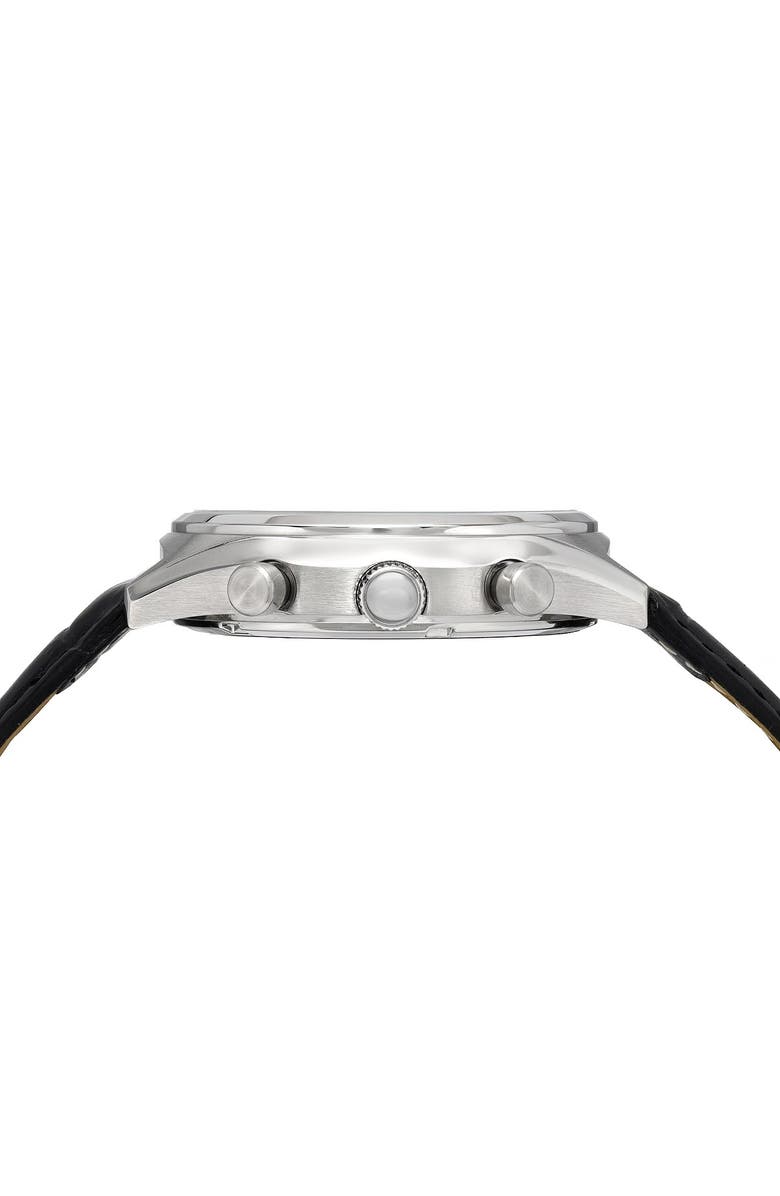 PORSAMO BLEU Men's Dylan Miyota Quartz Croc Embossed Leather Strap Watch, 41mm, Alternate, color, 