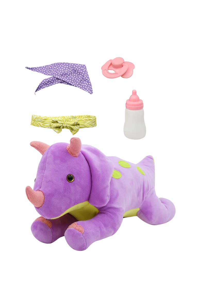 Little Darlings Hop On Baby & Plush Dino 15", Alternate, color, Multicolored