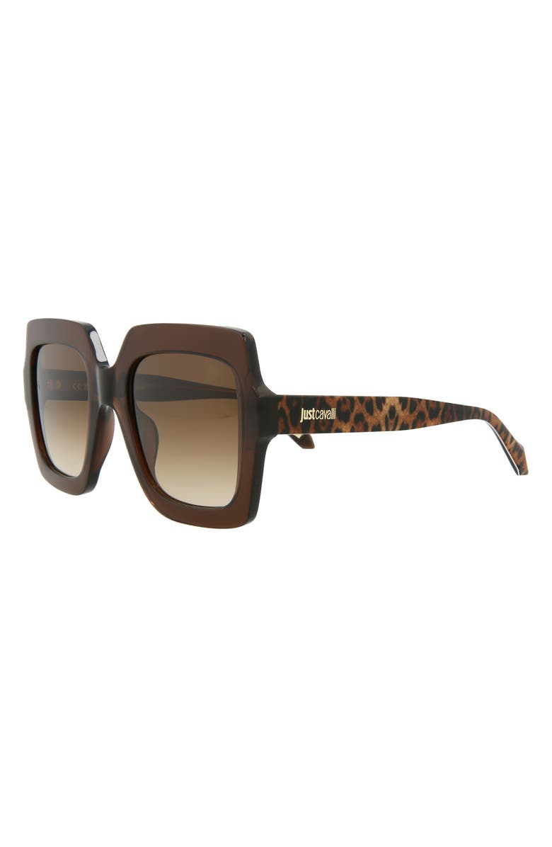 Just Cavalli 53mm Square Sunglasses, Alternate, color, Brown Brown Brown