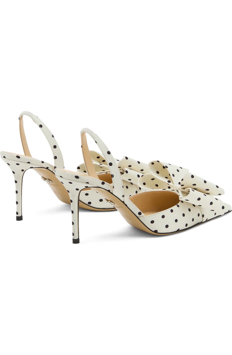 Mach & Mach Le Cadeau Bow Polka Dot Slingback Pump, Alternate, color, White/ Black