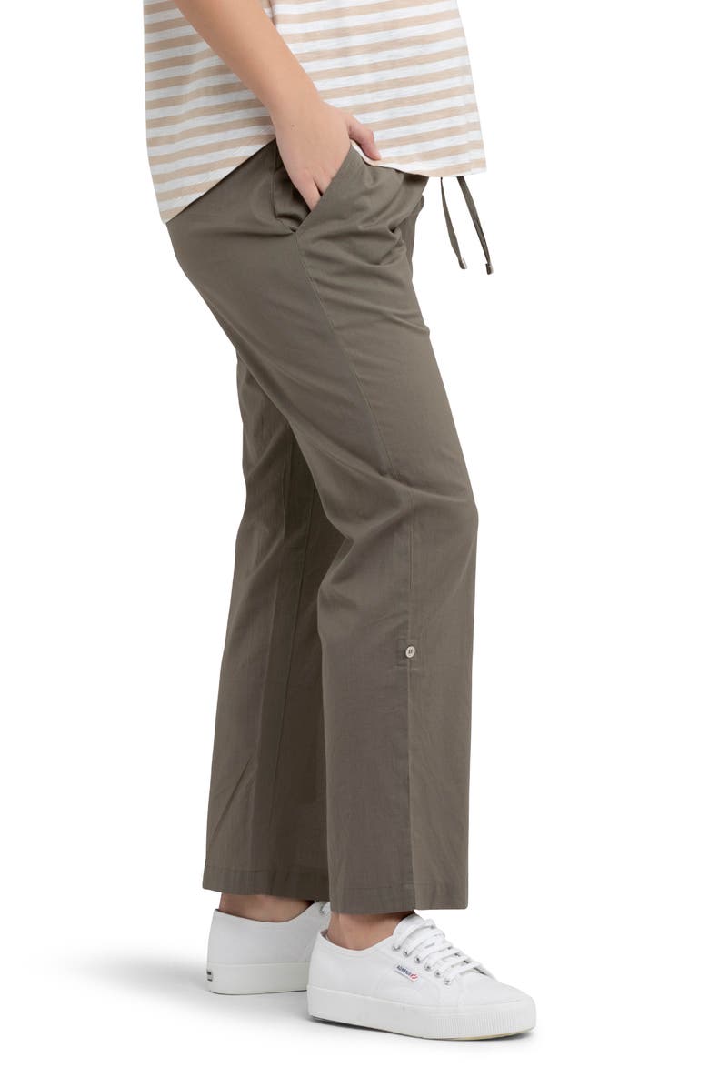 Ripe Maternity Philly Cotton Pant, Alternate, color, Moss